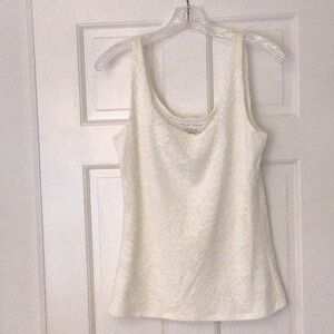 Tank top White House/ Black Market, lined lace, off white size L
